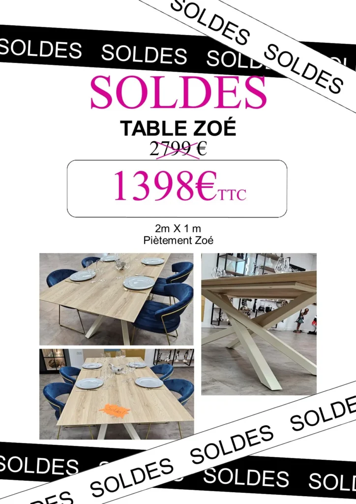 Crea Cuis'In affiche soldes d'hiver table